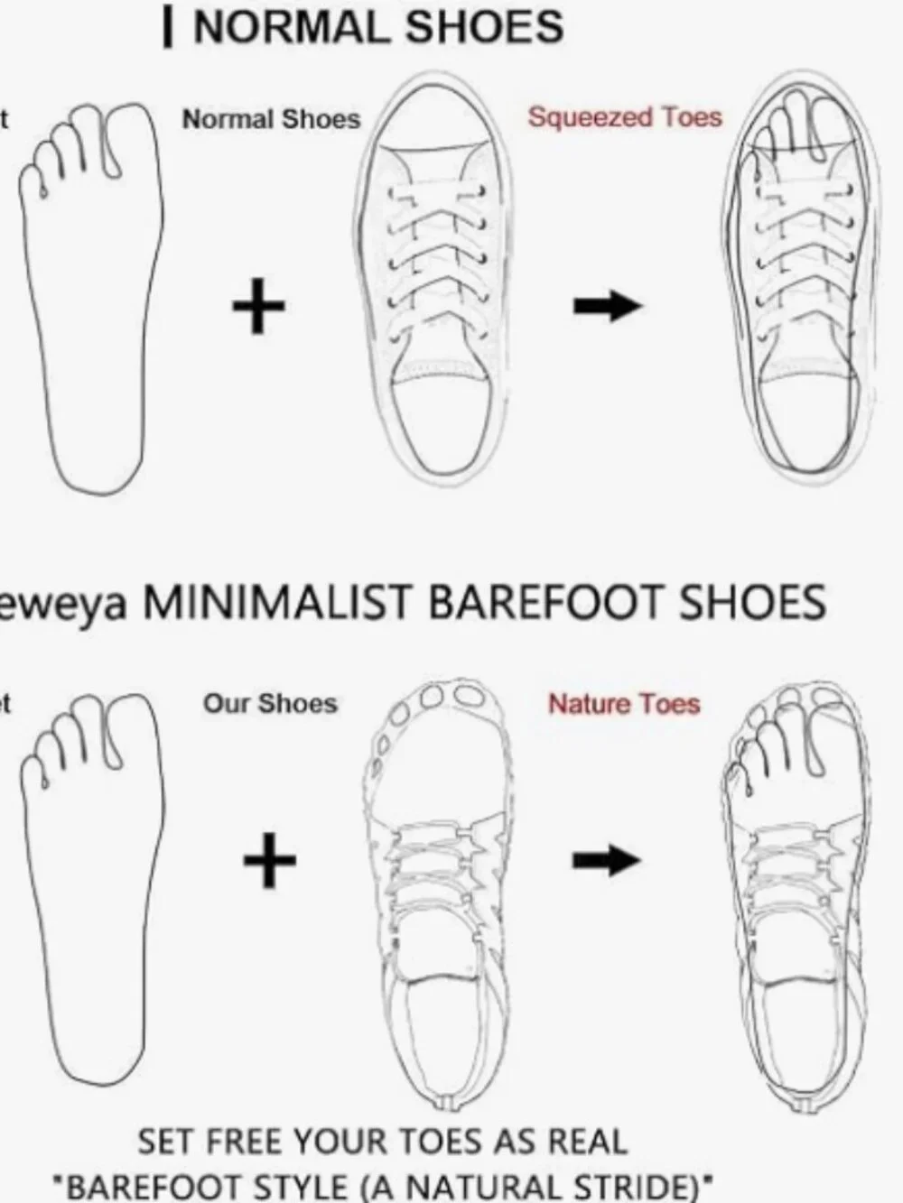 Weweya Mens Size 45/12 Barefoot Shoes Men Minimalist Running Cross Training